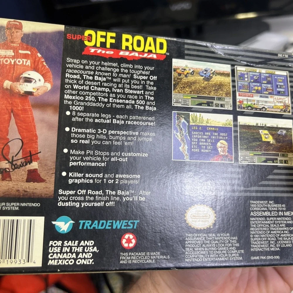 Tradewest Super Off Road: The‎ Baja Super Nintendo SNES Racing Box Manual